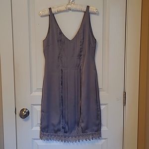 Vintage inspired slip dress - sz S - grey/lace